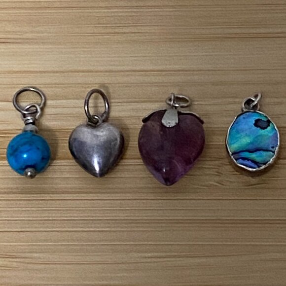 Small Pendants - Sterling Silver 925 and Gemstones Turquoise, Amethist, Abalone - Picture 7 of 13